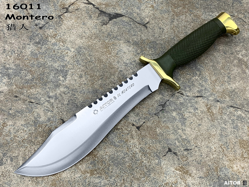 AITOR 奥托 16011 Montero 背齿 黄铜护手 猎人战术格斗刀（现货）